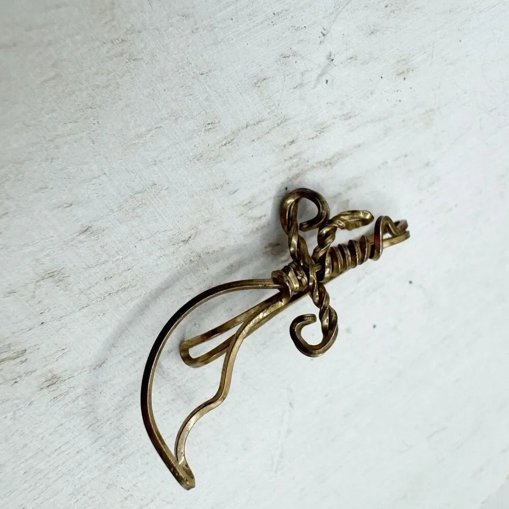 Vintage Wire Scimitar Sword Tie Clip